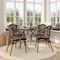 Flash Furniture Bordeaux French Bistro Stacking Chair w/Arms, Black/White PE Rattan/Bamboo Print Alum Frame, 4PK 4-SDA-ADS642142-BKWH-NAT-GG - alternate 1